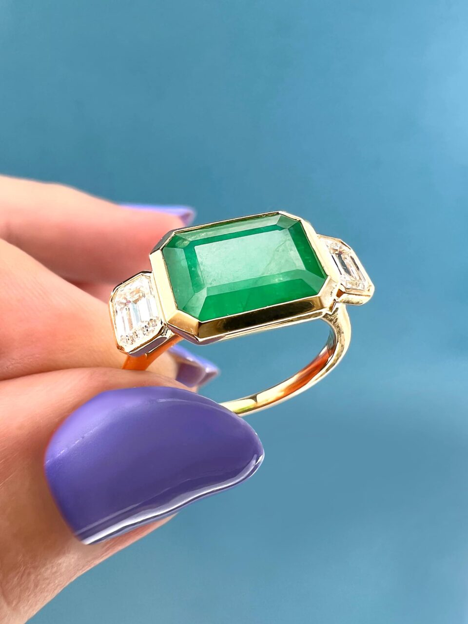 IMG_6370_Edited-Large | Frank Darling An emerald three stone engagement ring.